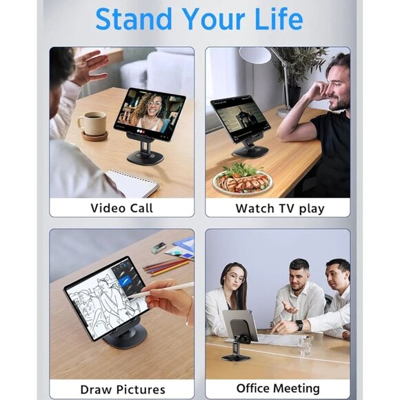 Adjustable 360° Rotatable Tablet & Phone Stand 4.0"-13.0" Devices Compatible - Picture 4 of 10